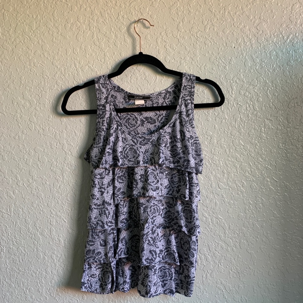 Patterned blouse.